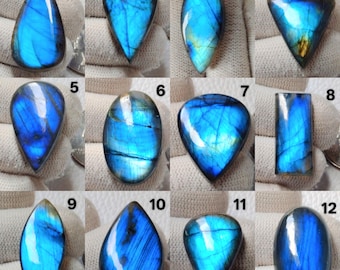 Lotto di labradorite blu scintillante MOLTO ATTRAENTE ~ Lotto di labradorite cabochon di forme e dimensioni miste all'ingrosso ~ Per tutti i tipi di creazione di gioielli