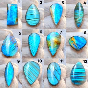 Meravigliosa labradorite di altissima qualità, labradorite naturale al 100%, super multi blu brillante, lotto all'ingrosso di cabochon, pietra preziosa di varie forme e dimensioni.