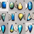 100% NATURAL ~~Labradorite Gemstone Wholesale Labradorite Lot. Multi Blue Fire Gemstone Mix Shape & Size Labradorite Loose Cabochon Gemstone product logo