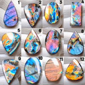 Top Quality Labradorite Cabochon Lot, 100% Natural Purple Flash Gemstones, Mixed Shapes & Size, High Hand Polish All Jewelry Making.