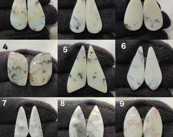 Awesome Top Quality Dendrite Opal 100% Natural Dendrite Opal Matching Pair Gemstone High Handmade Polished Cabochon Use For All Jewelry