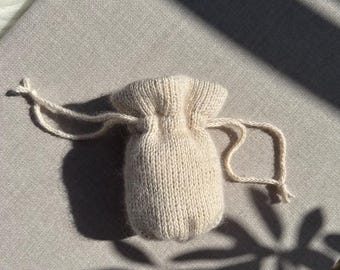 Mohair Drawstring Pouch - Tunisian Crochet