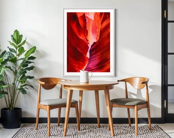 Framed Fine Art Photography Print Desert Canyon | Red Abstract Nature Photography Wall Art | Luxury Large Nature Artwork for Living Room