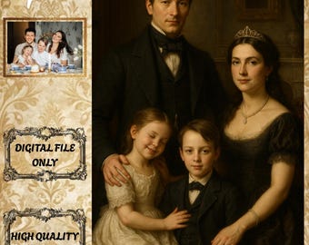 Benutzerdefiniertes viktorianisches Aristokrat-Porträt - Nur digitale Datei, personalisiertes Vintage-Adel-Porträt von Ihrem Foto, druckbares Geschenk