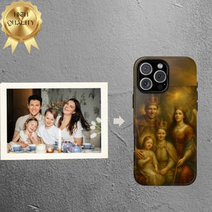 Custom Royal Portrait Phone Case - Divine King & Queen Art | Personalized Regal Artwork on iPhone and Samsung Covers