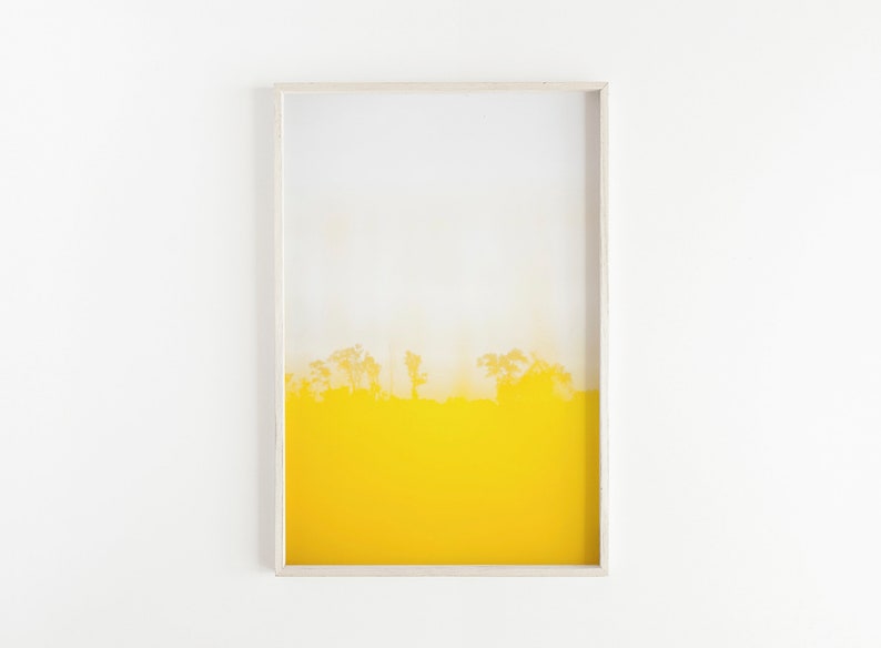 Yellow & White PRINTABLE Abstract Wall Art, Abstract Landscape, Wall