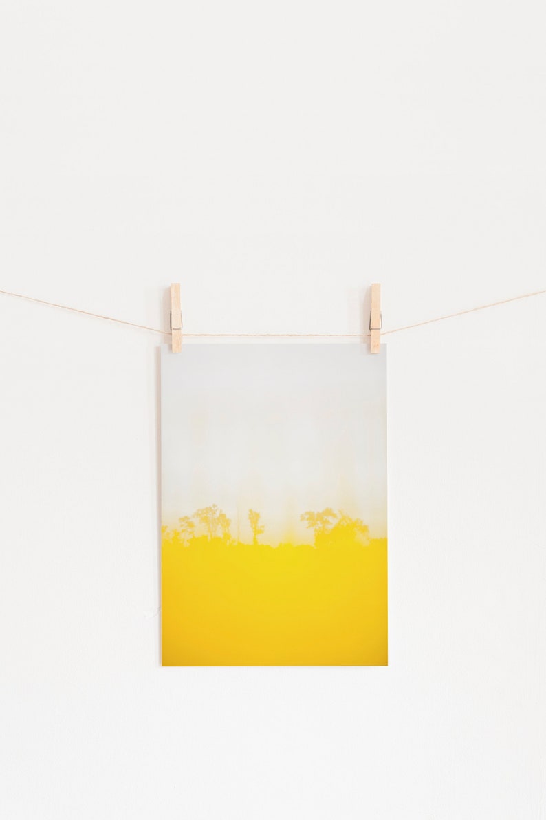 Yellow & White PRINTABLE Abstract Wall Art, Abstract Landscape, Wall