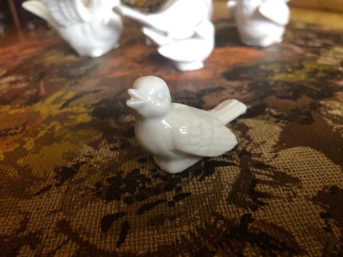 Vintage Porcelain Bird Figurines White Instant Collection OMC Etsy