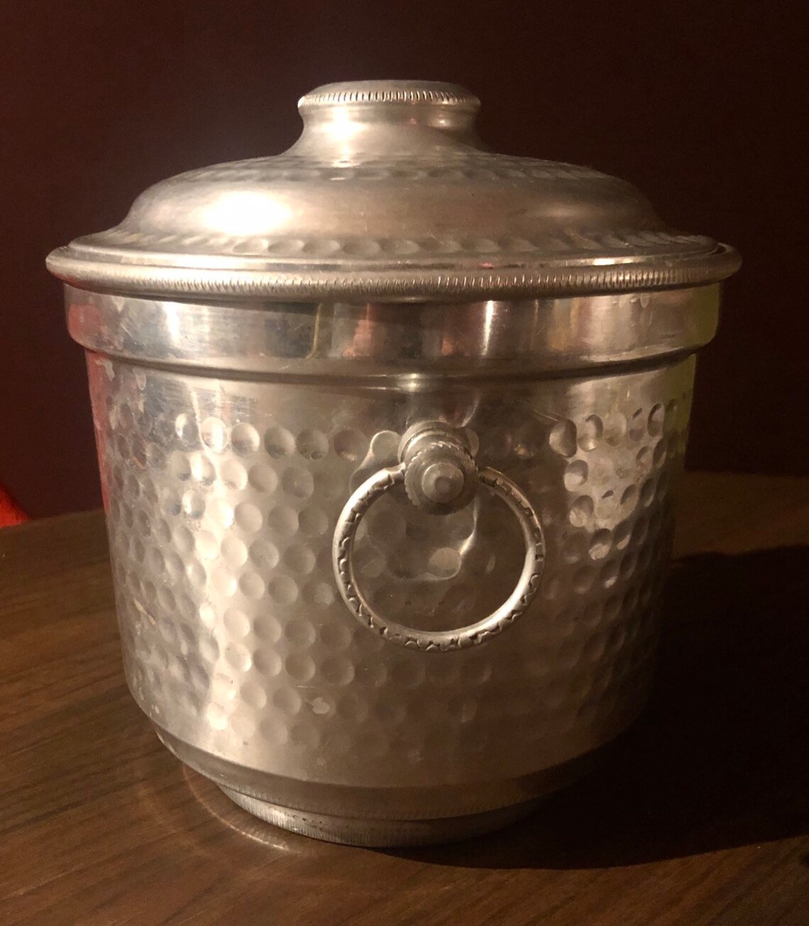 Vintage Ice Bucket Hammered Silver Aluminum Made in Italy Ring Etsy UK
