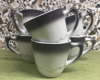Vintage Jackson China Demitasse Cups, Set of 6, Retro Diner Decor