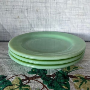 Jadeite Fire King Salad Plate 6.75" Restaurant Ware Anchor Hocking Jadite Green Milk Glass Vintage Kitchen Decor - One Plate