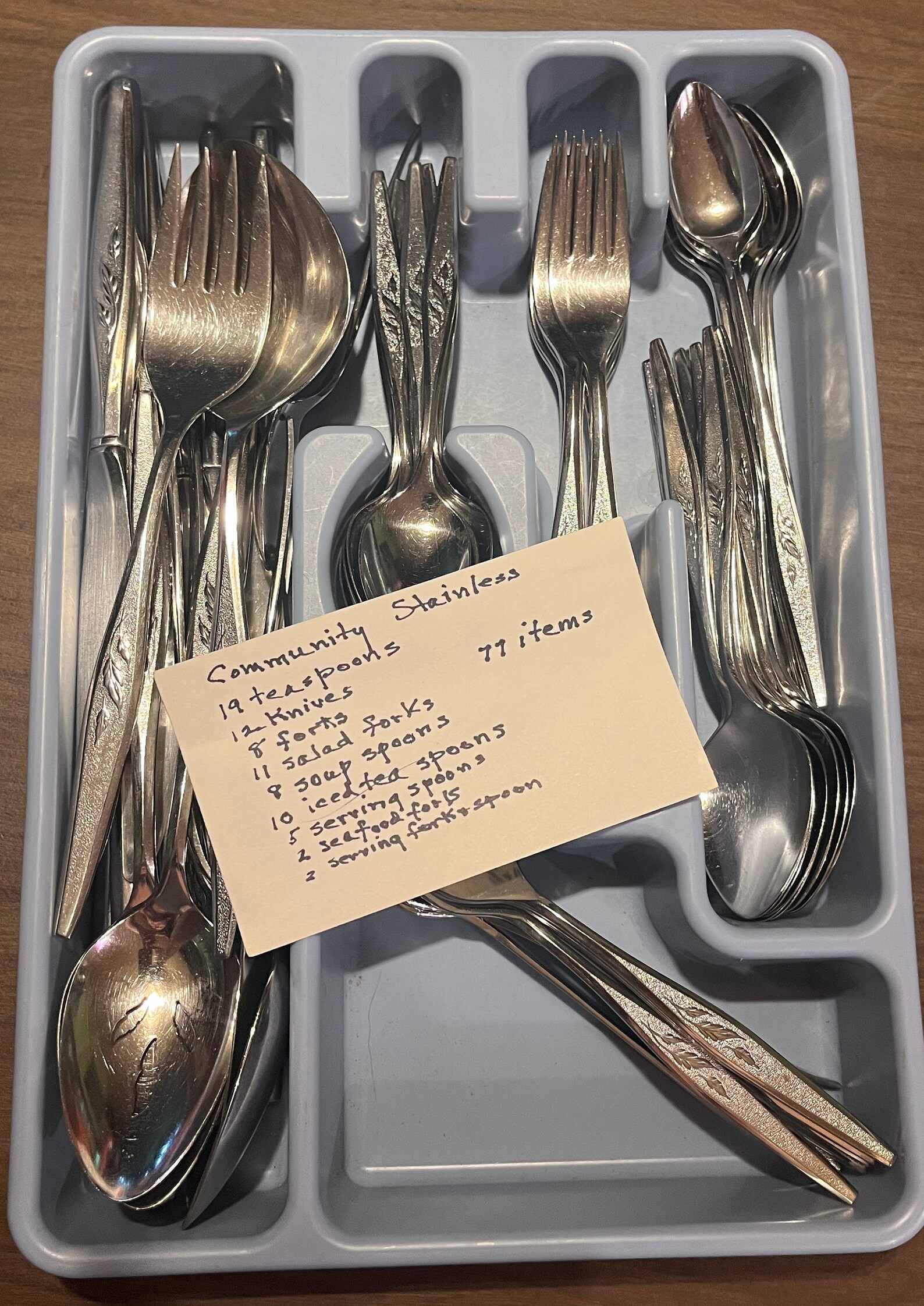 MCM Flatware Community Stainless Woodmere Silverware Set of 77 Pieces