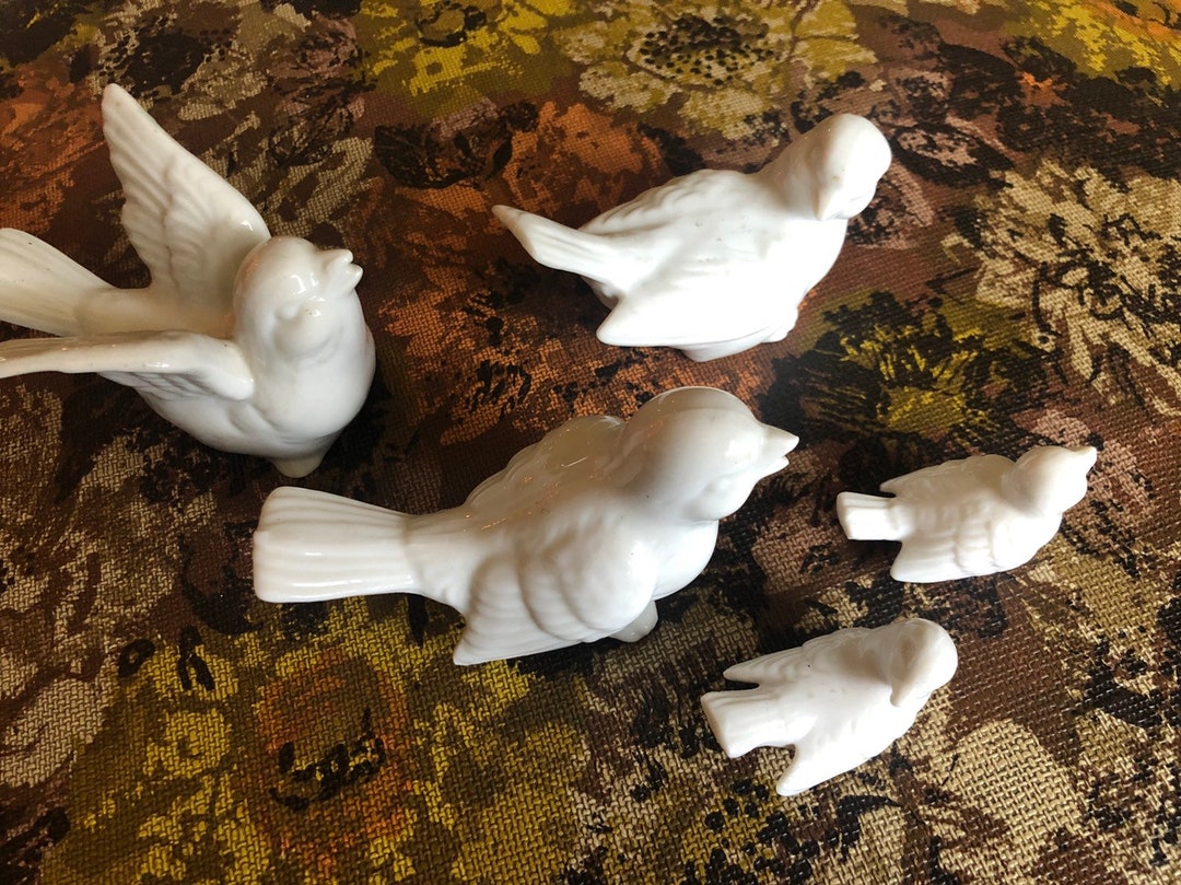 Vintage Porcelain Bird Figurines White Instant Collection OMC Etsy