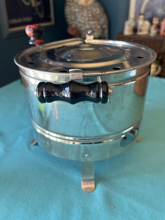 Vintage Popcorn Popper Electric Retro Appliance Chrome Corn Cooker