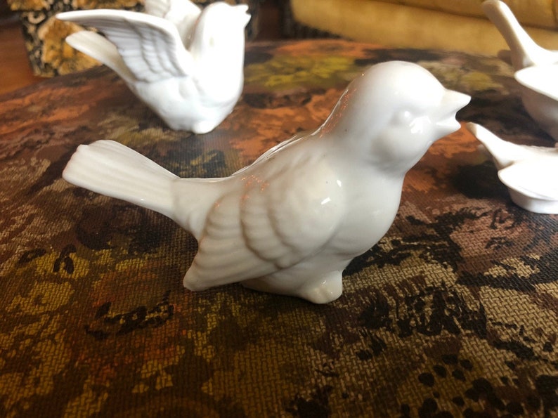 Vintage Porcelain Bird Figurines White Instant Collection OMC Etsy