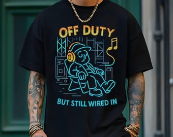 T-shirt technique audiovisuel Stagehand, équipe de l'événement en direct, t-shirt dessin au trait néon, cadeau roadie