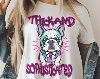 T-shirt bouledogue anglais, chien fluo élégant, vêtements sarcastiques pour propriétaire d'animal de compagnie