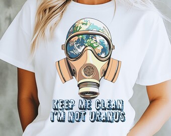 T-shirt drôle de masque à gaz de terre, t-shirt graphique d'activiste de climat