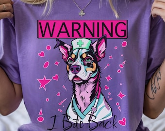 Funny Vet Tech T-Shirt: Retro Dog Nurse Graphic Tee