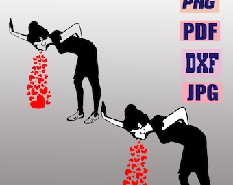 Archivo vectorial de grafiti de Banksy "Chica enamorada" (descarga digital)