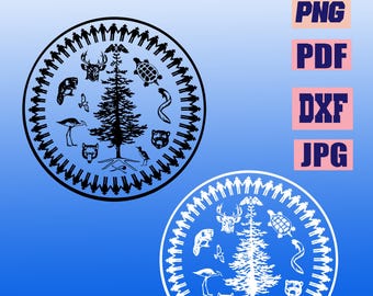 Sello de los indios iroqueses Haudenosaunee, archivo de corte nativo americano para Cricut, descarga de archivo digital