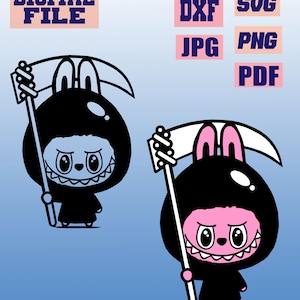 svg/png/jpg/pdf/dxf Labubu doll La bu bu Character Monsters Halloween spooky horror cut file for Cricut .. download digital file