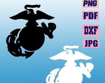 Archivo de corte del emblema del Cuerpo de Marines de EE. UU., diseño de águila, globo y ancla (svg, png, jpg, pdf, dxf)