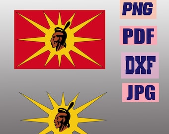 Bandera de guerrero mohawk SVG, vector nativo americano (descarga digital)