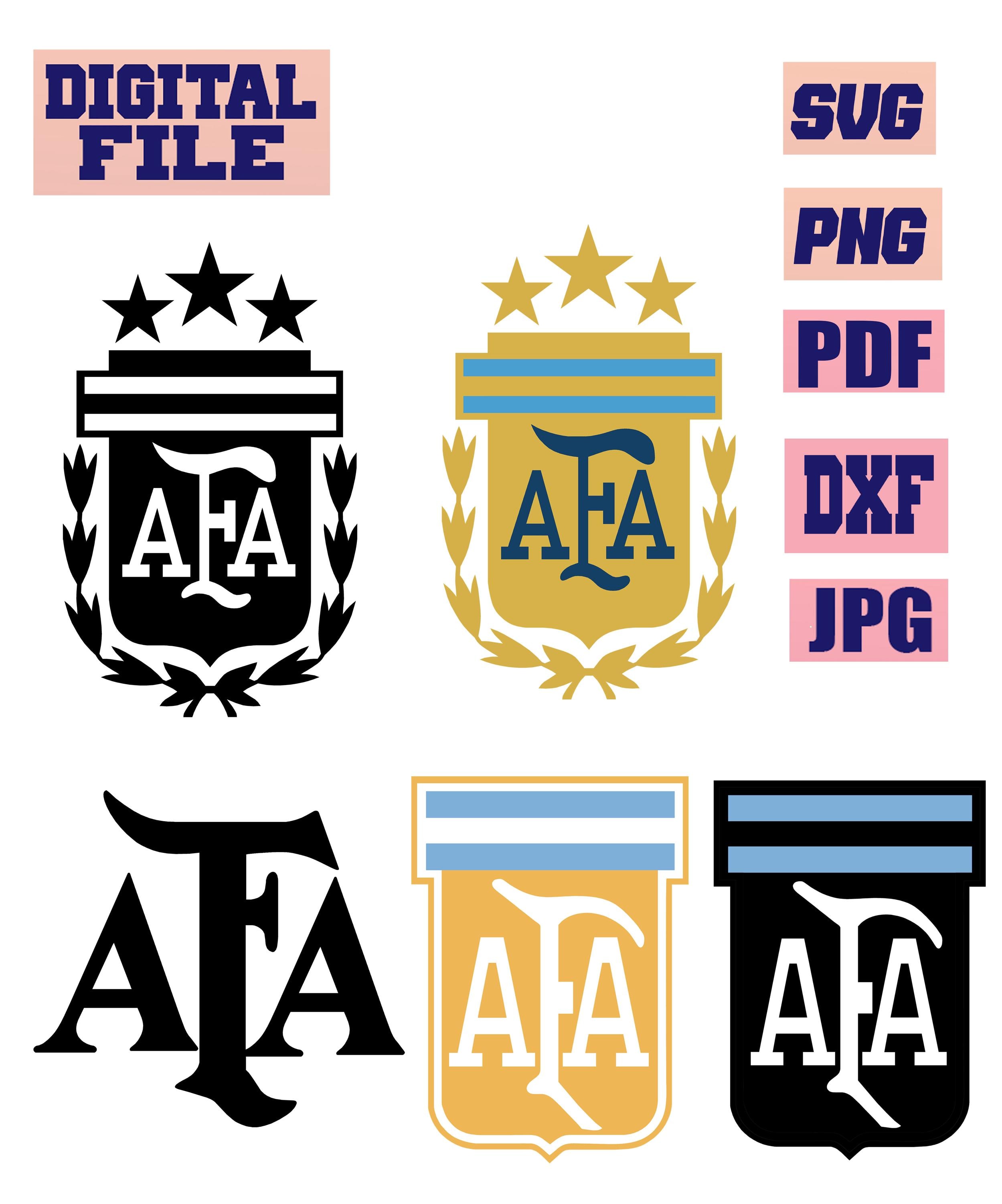 アルゼンチンAFAサッカーエンブレム – 7つのデザイン（SVG、PNG、JPG