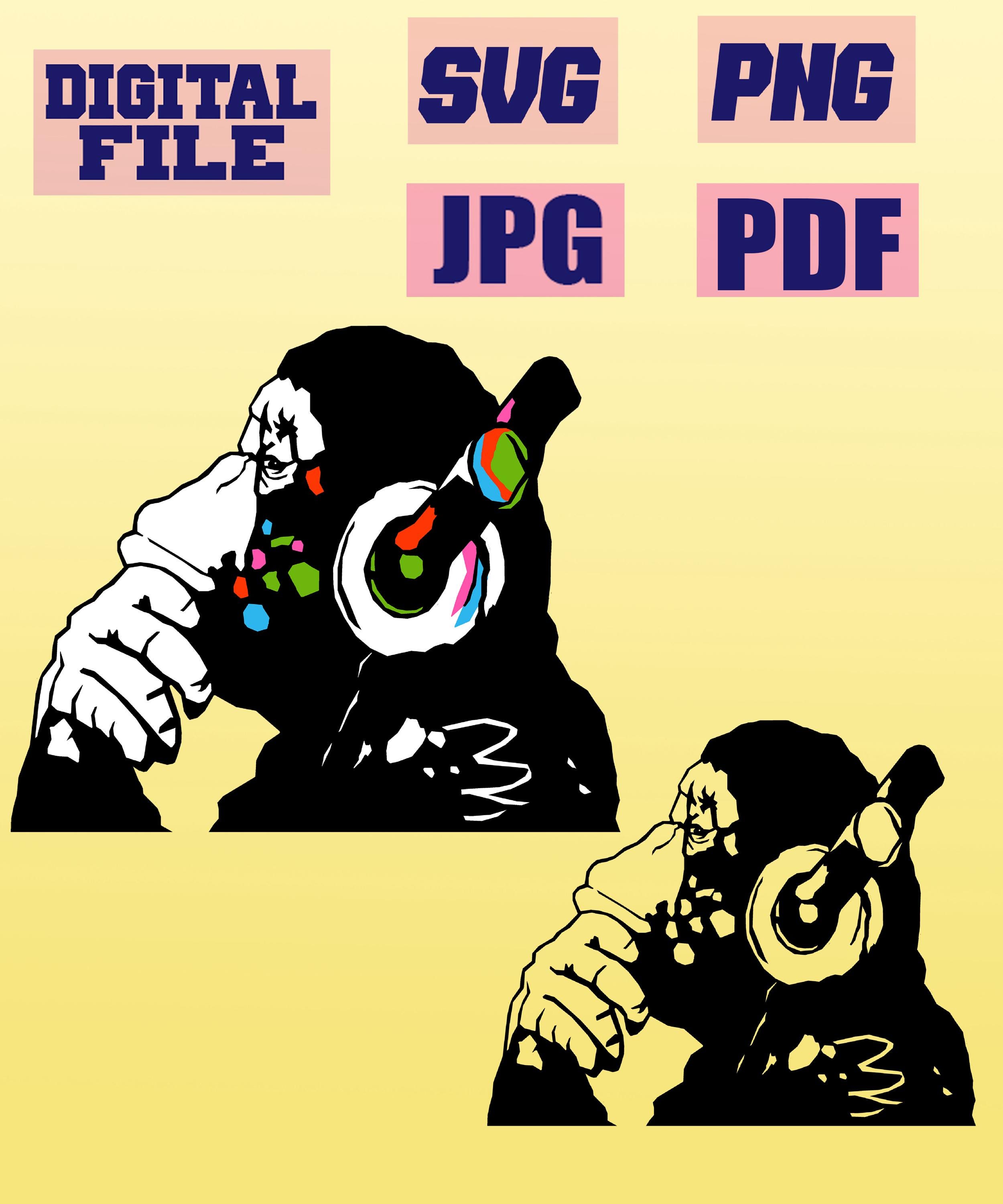 Banksy DJ Monkey Graffiti Art (svg, Png, Pdf, Jpg) Digital File - Etsy