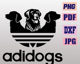 Logotipo de Adidog, diseño divertido de un perro deportivo (archivo digital)