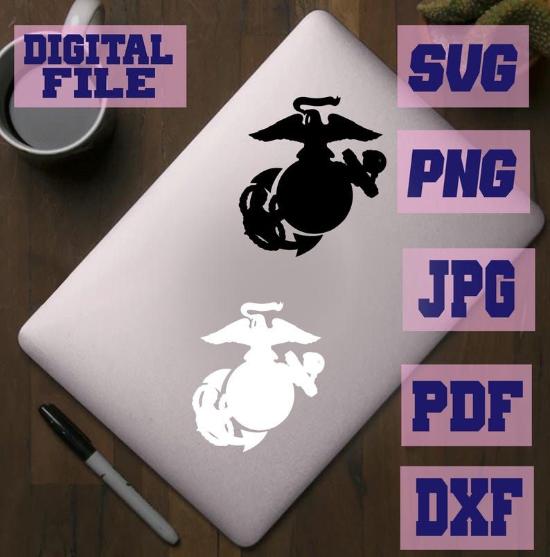 USMC Emblem Cut File, Eagle Globe Anchor Design (svg, Png, Jpg, Pdf ...