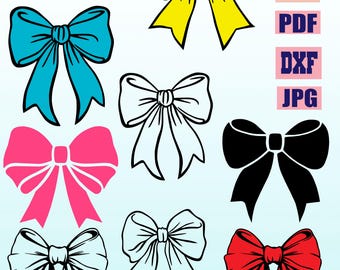 Paquete SVG de lazo coqueto / Archivo de corte de cinta (descarga digital)