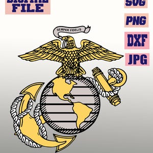 svg/png/jpg/dxf United States Marine Corps (USMC) Emblem Marines USA Eagle Globe Anchor Insignia cut file Cricut. download digital file