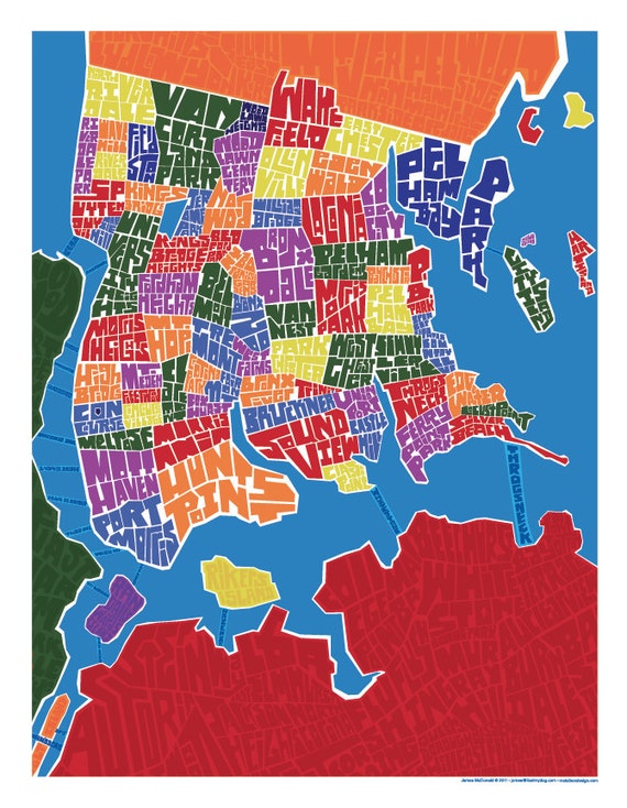 Bronx Neighborhood Type Map - Etsy Canada