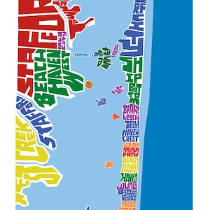 Long Beach Island, New Jersey Regenbogen Landkarte