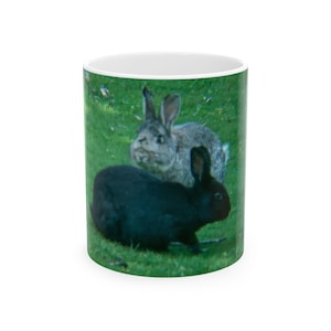 Charming Bunny Ceramic Mug - Perfect Gift for Animal Lovers, Cute Coffee Cup, Easter Mug, Nature Enthusiast Gift, Home & Kitchen Decor