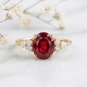 Natural Ruby Ring for Women, AAA Ruby Ring, Gemstone Ring, Oval Red Gemstone Jewelry, Anniversary Wedding Ring, Purpose Ring, Birthday Gifts