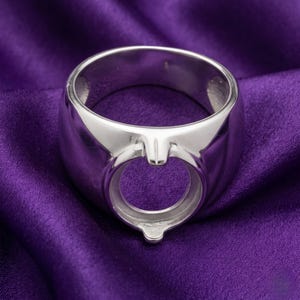Sterling Silver Oval Cut Blank Bezel Men's Ring Setting, DIY Jewelry Making, Custom Stone Setting