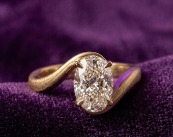 Oval Ring, CZ Ring, Promise Ring, Wedding Ring, Engagement Ring, Anniversary Ring, Cubic Zirconia Gold plated Ring, Gift for Her