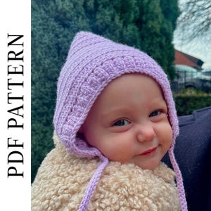 Patrón de crochet para gorro de duendecillo acanalado (prematuro-3 años) / PDF para principiantes / Confección rápida (Condiciones de EE. UU.)