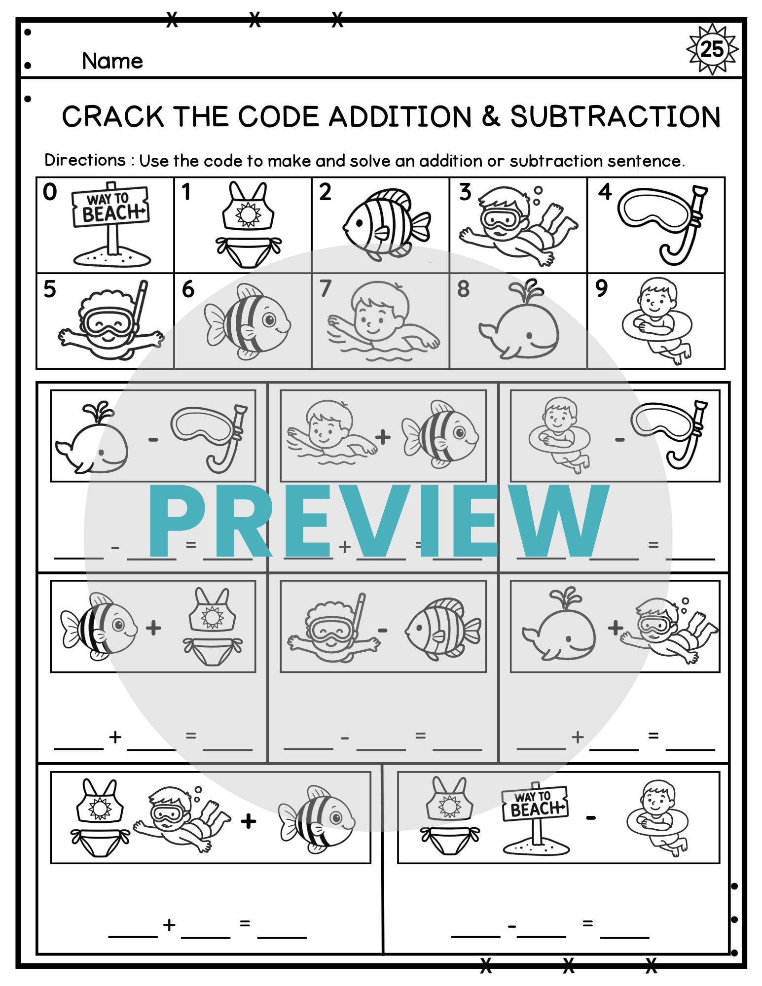 Crack The Code Addition Worksheets Code Breaker Addition | Teach