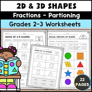 2D and 3D Shapes Worksheets | Geometry Activities | 2nd & 3rd Grade Math Printable