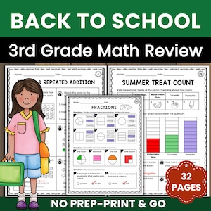 Arbeitsblätter zur Prüfung der 3.Klasse: Zurück in die Schule, Fähigkeiten der 2.Klasse (PDF-Datei zum Herunterladen)