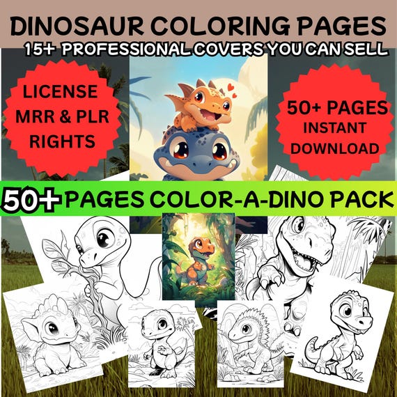 Dinosaur Coloring pages MRR | Coloriage dinosaure enfant | Coloriage dinosaure MRR | Cute coloring dinosaur | Coloring dinosaur PLR