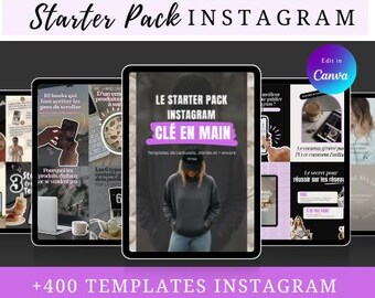 Sofort einsatzbereites Instagram-Starterpaket: Über 400 bearbeitbare Canva-Vorlagen | Karussells, Stories, Inhalte | PLR-Weiterverkaufslizenz