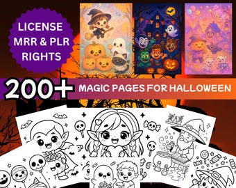 Über 200 Kawaii-Halloween-Malbücher für Kinder | 20 Cover | Niedliche Geister, Kürbisse, Hexen | Gruselige Malaktivität für Kinder von 3 bis 8 Jahren