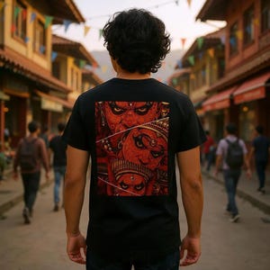 Kerala Theyyam Art T-Shirt | Traditional Kerala Culture Tee | Mallu Streetwear | Unisex Kerala Graphic Tee | Kela Clothing