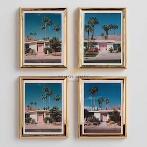 Palm Springs Mid Century Modern Prints, Polaroid Style Photo Set, Retro Architecture Wall Art, Vintage Modernist Home Decor, Airbnb Decor