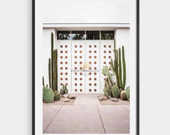 Palm Springs Door Photography Print, Mid Century Desert Architecture Art